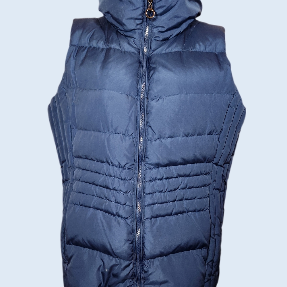 Johnston & Murphy Men's Down Puffer Vest L Quilted Zip Stowaway Hood - Picture 2 of 8